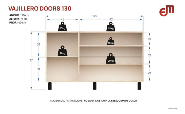 Vajillero Con Puertas Bahiut Doors Mosconi Color Nebraska Natural Fr Negro