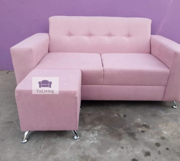 Sillón Living Recto 2 Cuerpos + Cubo- Aixa- Chenille