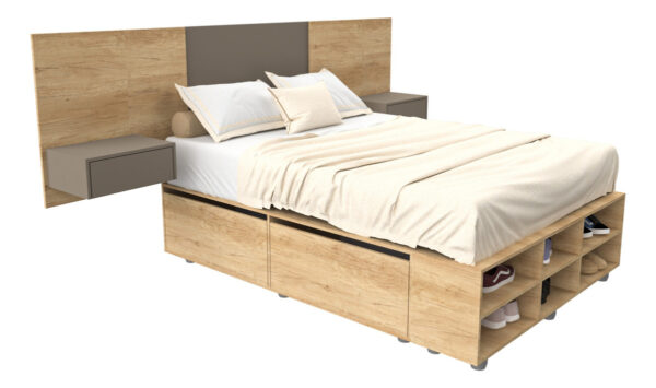 Respaldo P- Sommier Extensible 140 A 160 C- 2 Cajones Dld 10