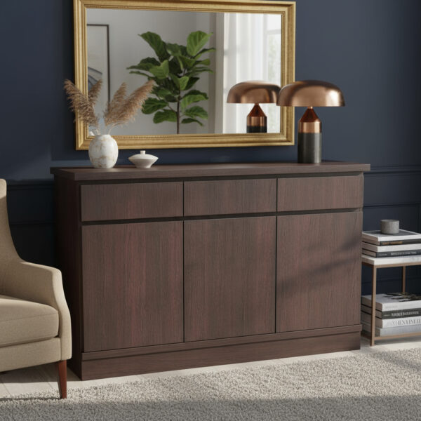 Bahiut Rack Vajillero 3 Caj. 4 Puertas- Mdf- 140 X 90 X 39