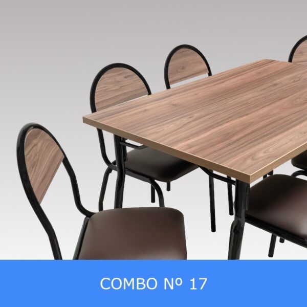Combo Cocina Comedor Mesa Melamina 140 + 6 Sillas Verona C17