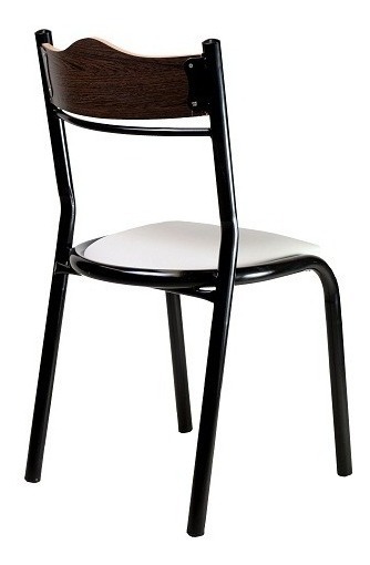 Silla Caño Reforzado Super Perlina. Asiento Tapizado Resp. Madera