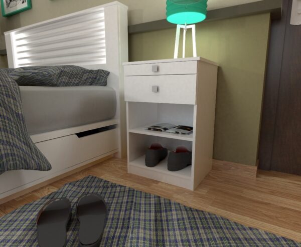 Mesa De Luz Con Desayunador Y Un Cajon. Cod. 6430