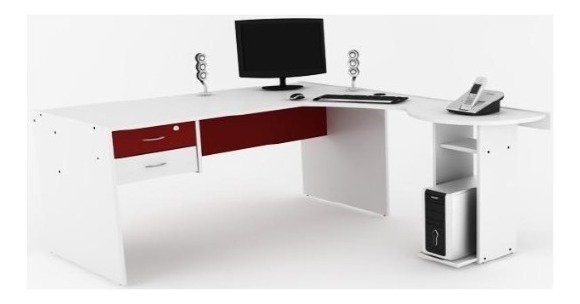 Escritorio En L, Puesto De Trabajo Derecho Cod. 913 Modern