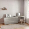 D_670383-MLA95104847542_102025-F.jpg Comoda 6 Cajones Con Maquillador Tables 3114 Color Nevado Gris