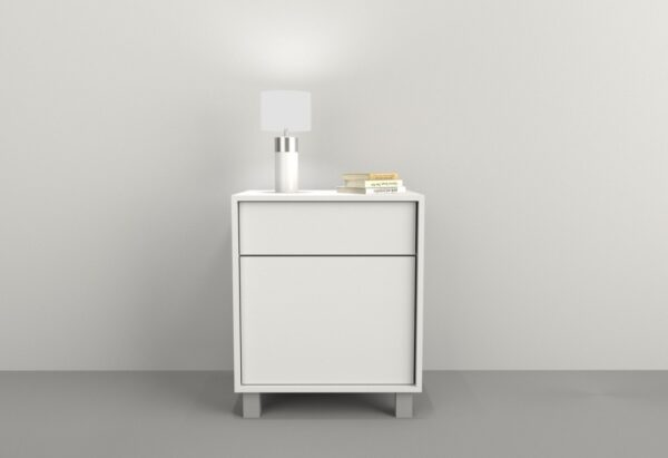 Mesa De Luz 1 Puerta, 1 Cajon. Sistema Push. Cod. 6426