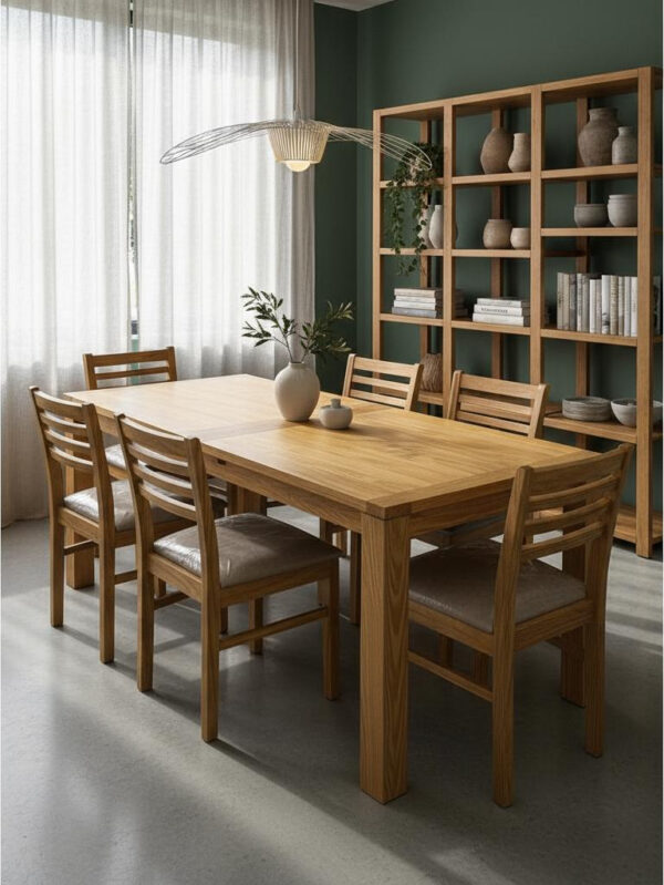 Mesa Cocina Comedor Extensibl 1.50 X 0.90 + 6 Sillas Corpus