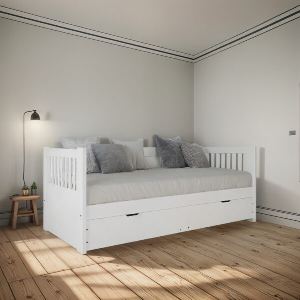 Divan Cama Con Carro Cama Mediterraneo Cod. 110 Pino Lustra