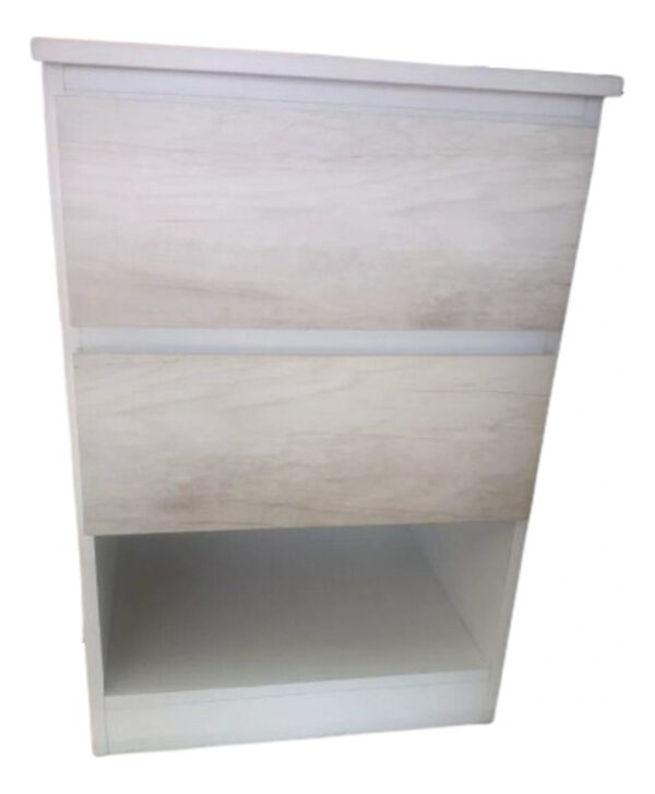 Mesa De Luz Para Sommier- 2 Cajones Corred. Met 64 X 42 X 38