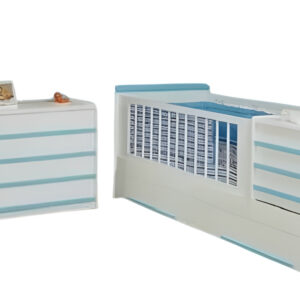 Cama Cuna Funcional Romana Con Carro-. Mdf Laqueado Cod. 205