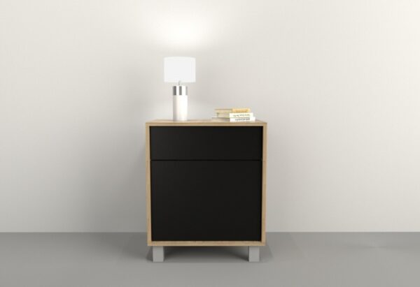 Mesa De Luz 1 Puerta, 1 Cajon. Sistema Push. Cod. 6426