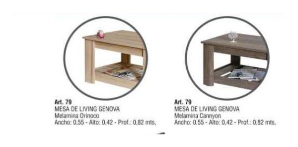 Mesa Ratona De Living Genova. Melamina- 82 X 42 X 55