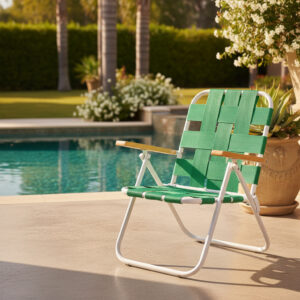 Sillon Reposera De Niño Infantil. Caño Pintado Y Tela Rafia