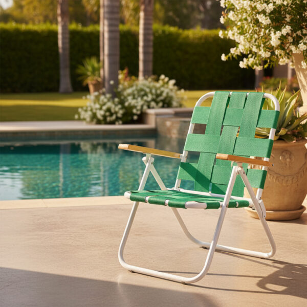 Sillon Reposera De Niño Infantil. Caño Pintado Y Tela Rafia