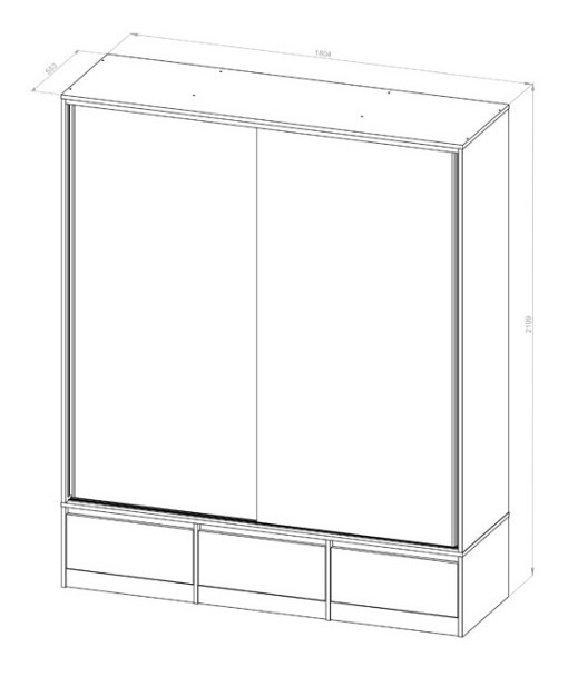 Ropero Placard Organizador- 2 Ptas Corred. 3 Caj. Pc-180
