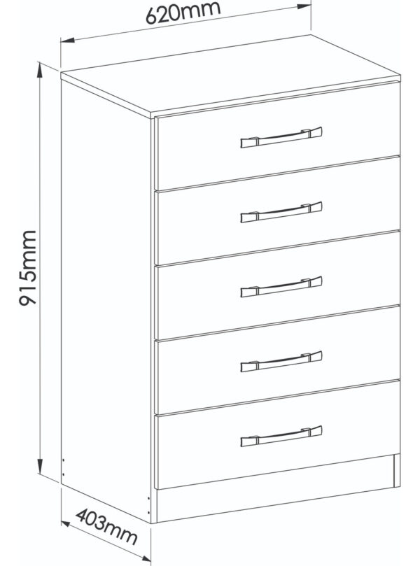 Cajonera Chifonier 5 Cajones. Solution- 4005 Castro Moveis
