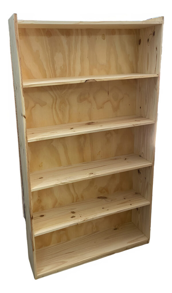 Estanteria Biblioteca Pino Macizo- 5 Estantes 180 X 100 X 25