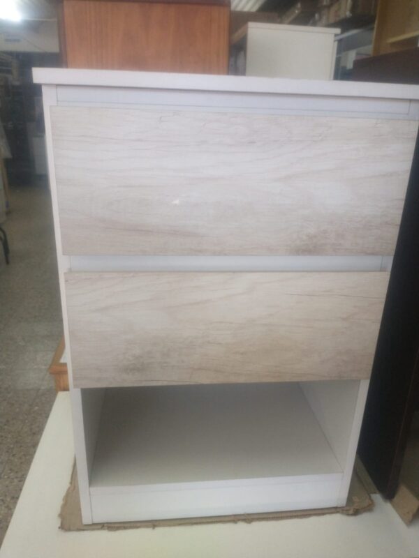 Mesa De Luz Para Sommier- 2 Cajones Corred. Met 64 X 42 X 38