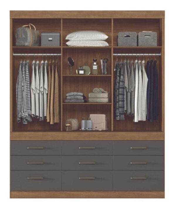 D_686635-MLA79310832440_092024-F.jpg Placard Santos Andirá Click 3.9 Con Espejo Jatobá / Grafito Marrón