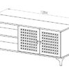 D_688392-MLU75858805049_042024-F.jpg Mueble Para Tv Rack Modular Living Industrial Negro 2 Puertas 1 Estante Abierto Melamina Patas De Hierro Diseño Moderno Línea Soho Rps130 Dielfe