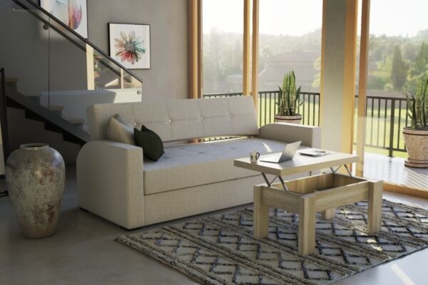 Mesa De Living Centro Doppia Doble Altura. Melamina 95- 65