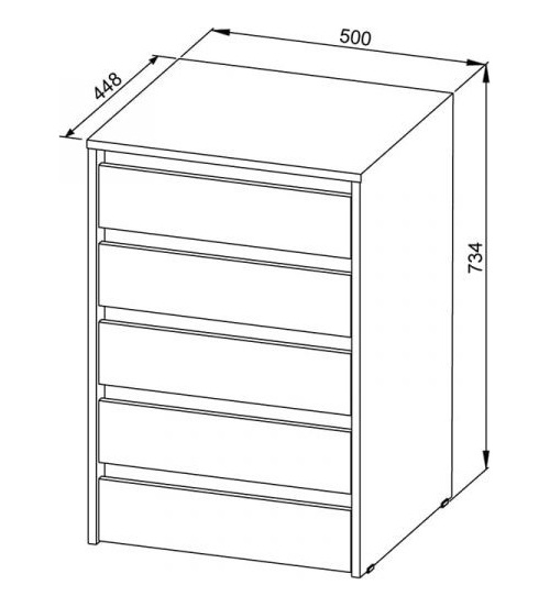 Cajonera Chiffonier 5 Cajones Para Interior Placard. Cpd5c