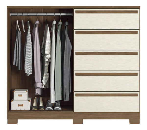 Cómoda Grande Malaga Gold Con Pes 2 Puertas Santos Andira Jatob Color Jatoba/sand Placard Y Baúl/jatoba/arena