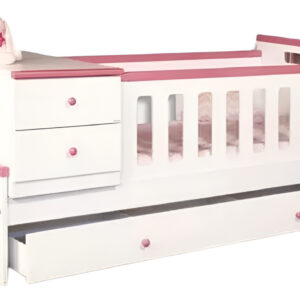 Cama Cuna Funcional Lamby C- Carro Simil Caj. Mdf Laqueado