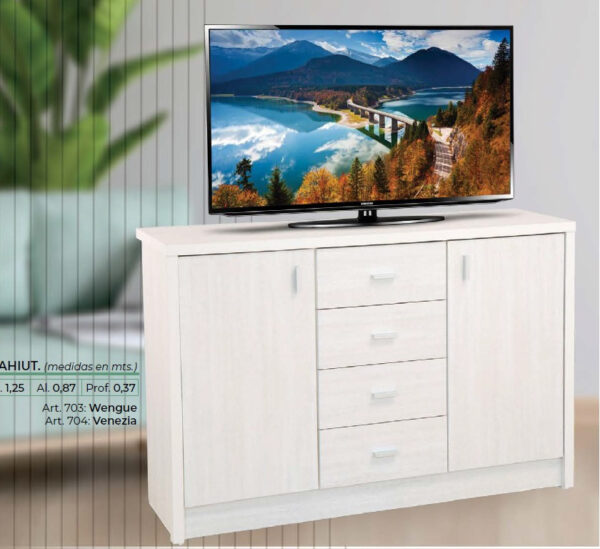 D_701163-MLA72220050864_102023-F.jpg Bahiut Vajillero Rack P- Tv Led. Melamina. 1.25 Mt Cod. 703