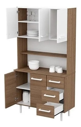 Aparador Kit De Cocina 90 Cm. 5 Puertas, 3 Caj. Cod. 10225