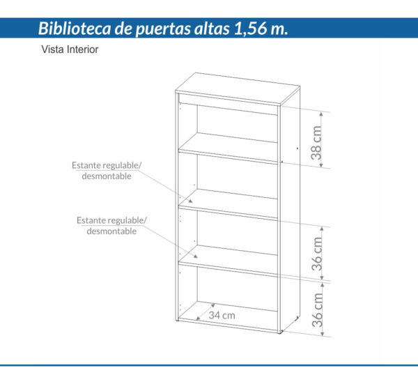 Biblioteca Organizador Oficina 2 Puertas Cod. 7930 155 X 71