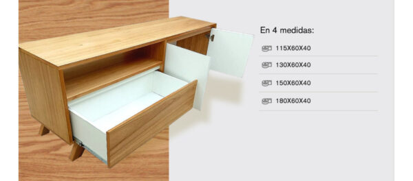 D_704250-MLA71007913490_082023-F.jpg Rack Para Led Consola Paraiso Melamina Blanca 130 X 60 X 40