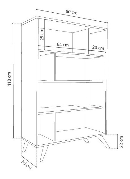 Biblioteca Organizador Escandinava- Estantes- Dl 884