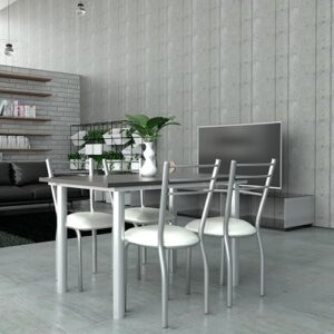 Combo Cocina Comedor Mesa 1.10 X 80+ 4 Sillas De Caño Dakar