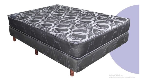 Conjunto Sommier Resortes Genova- 140 X 190 X 24- Con Base