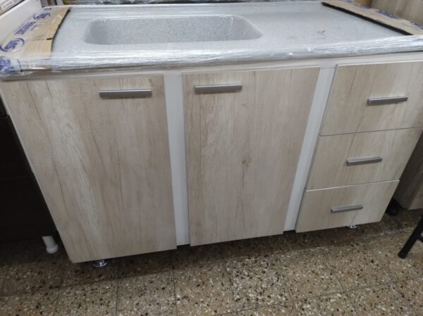 Bajo Mesada 2 Puertas, 3 Cajones- 120 X 80 X 60- Bru