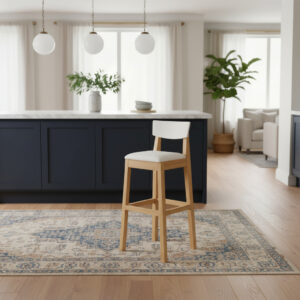 Taburete Banqueta Alta Con Respaldo Madera Cod. 139 Mediterr