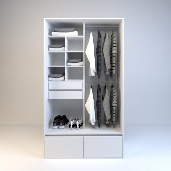 Ropero Vestidor Sin Puertas, 4 Cajones. 120 X 212 - Cod 6512