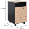 Cajonera Archivo Fichero Rodante 3 Cajones Cod. 525