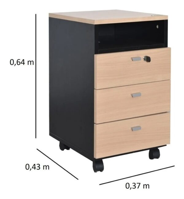 Cajonera Archivo Fichero Rodante 3 Cajones Cod. 525