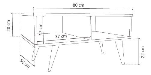 Mesa Ratona De Centro Living. Dl 889- Con Patas De Madera