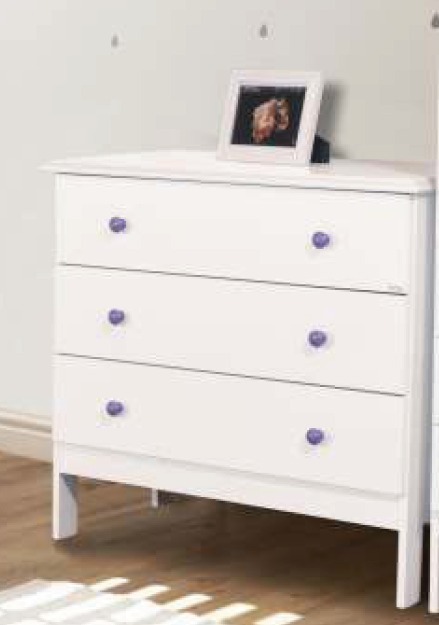 Cajonera Chiffonier Infantil 3 Cajones Mdf Laqueado- Cod 403