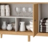 Aparador Buffet Con 3 Puertas Mel Off White Mdp 134 X 38 X 77 Cm M