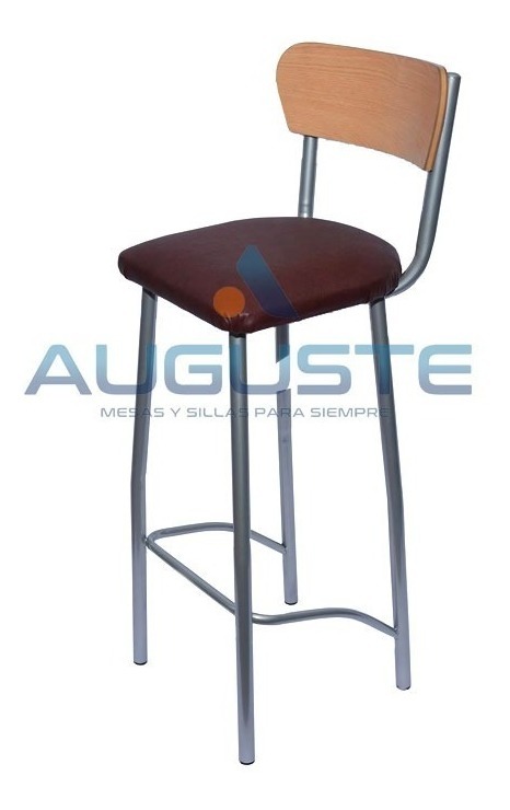 D_718152-MLA31114620543_062019-F.jpg Taburete Banqueta Alta. Asiento Tapizado- Respaldo Madera
