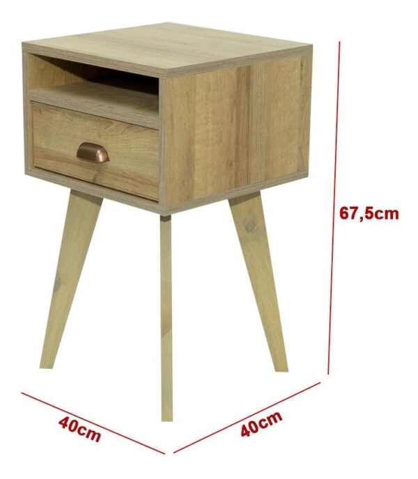 Mesa De Luz 1 Cajon- Estante Con Patas 70- 40-40- Cod. 558