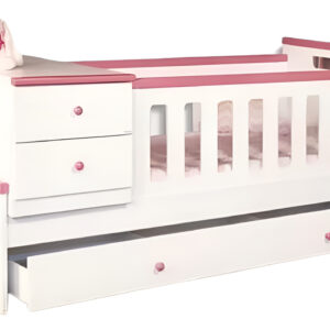 Cama Cuna Funcional Rocio Con Carro-. Mdf Laqueado Cod. 204