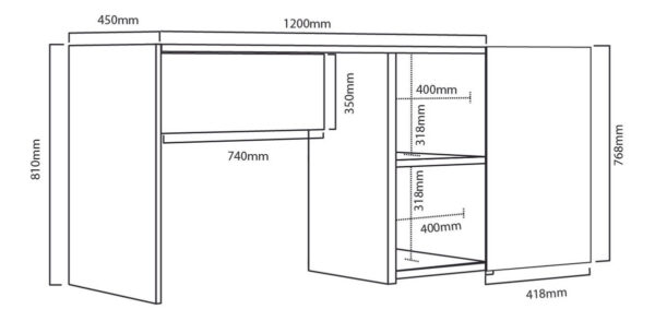 D_719644-MLA79637542475_092024-F.jpg Mesa Escritorio Infantil 1 Puerta- 120 X 45- Dlo 100