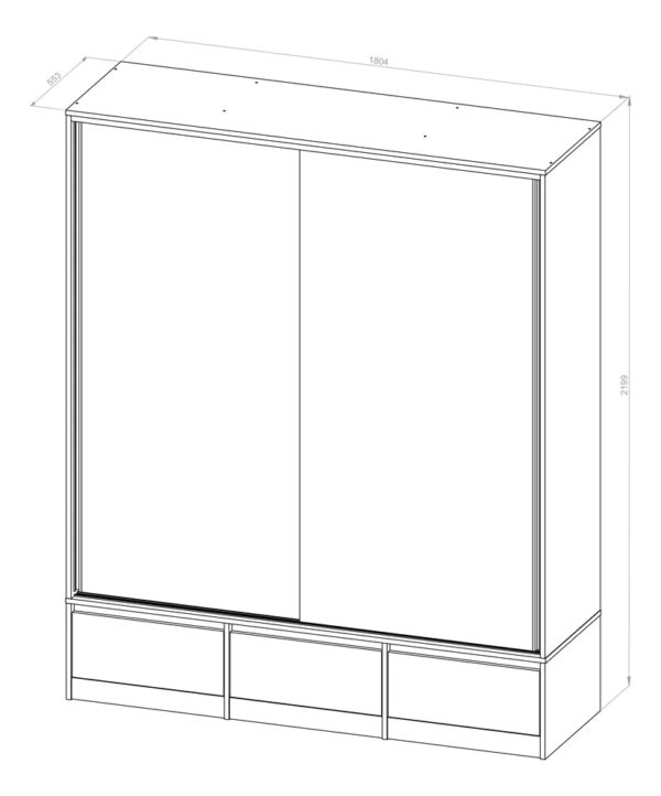 Ropero Placard Organizador- 2 Ptas Corred. 3 Caj. Pc-180