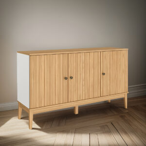 D_720097-MLA96423968682_102025-F.jpg Aparador Buffet Con 3 Puertas Mel Off White Mdp 134 X 38 X 77 Cm M