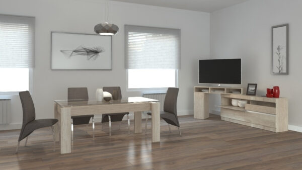 Mesa Fija Rectangular 1.80 X 0.90- Con Tapa De Vidrio- Vitro